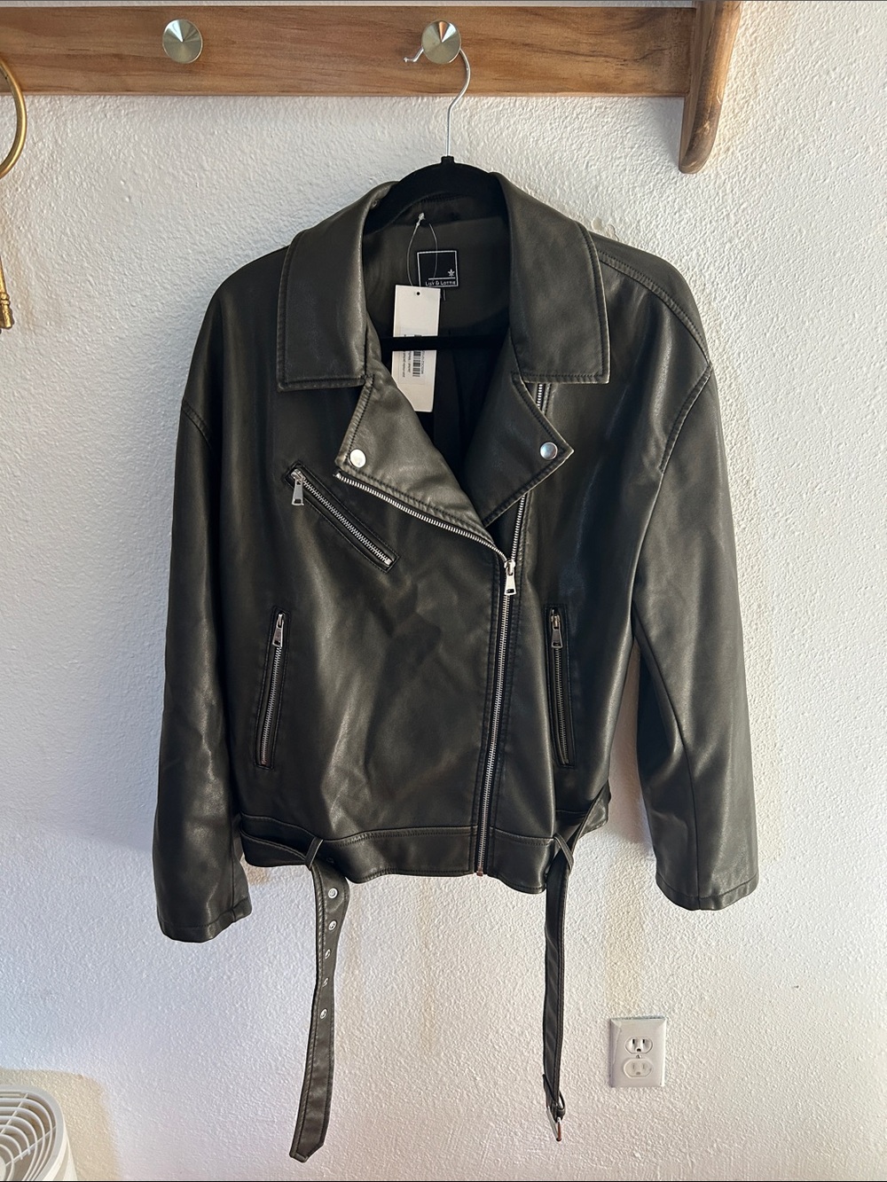 Lily & Lottie Classic Faux Leather Moto Jacket - Women